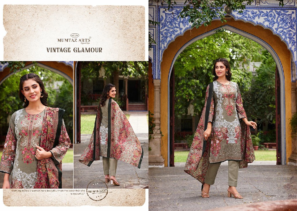 MUMTAZ ARTS MUSAFIR VOL 5 PAKISTANI SALWAR KAMEEZ WITH HEAVY NECK EMBROIDERY WORK