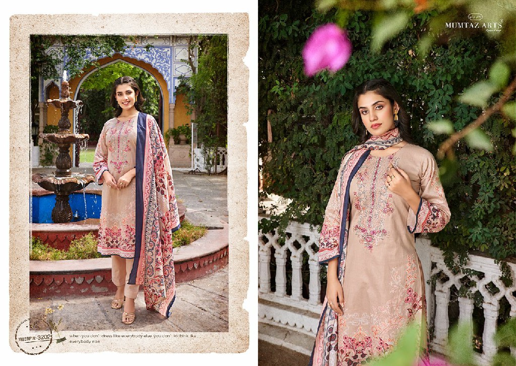 MUMTAZ ARTS MUSAFIR VOL 5 PAKISTANI SALWAR KAMEEZ WITH HEAVY NECK EMBROIDERY WORK