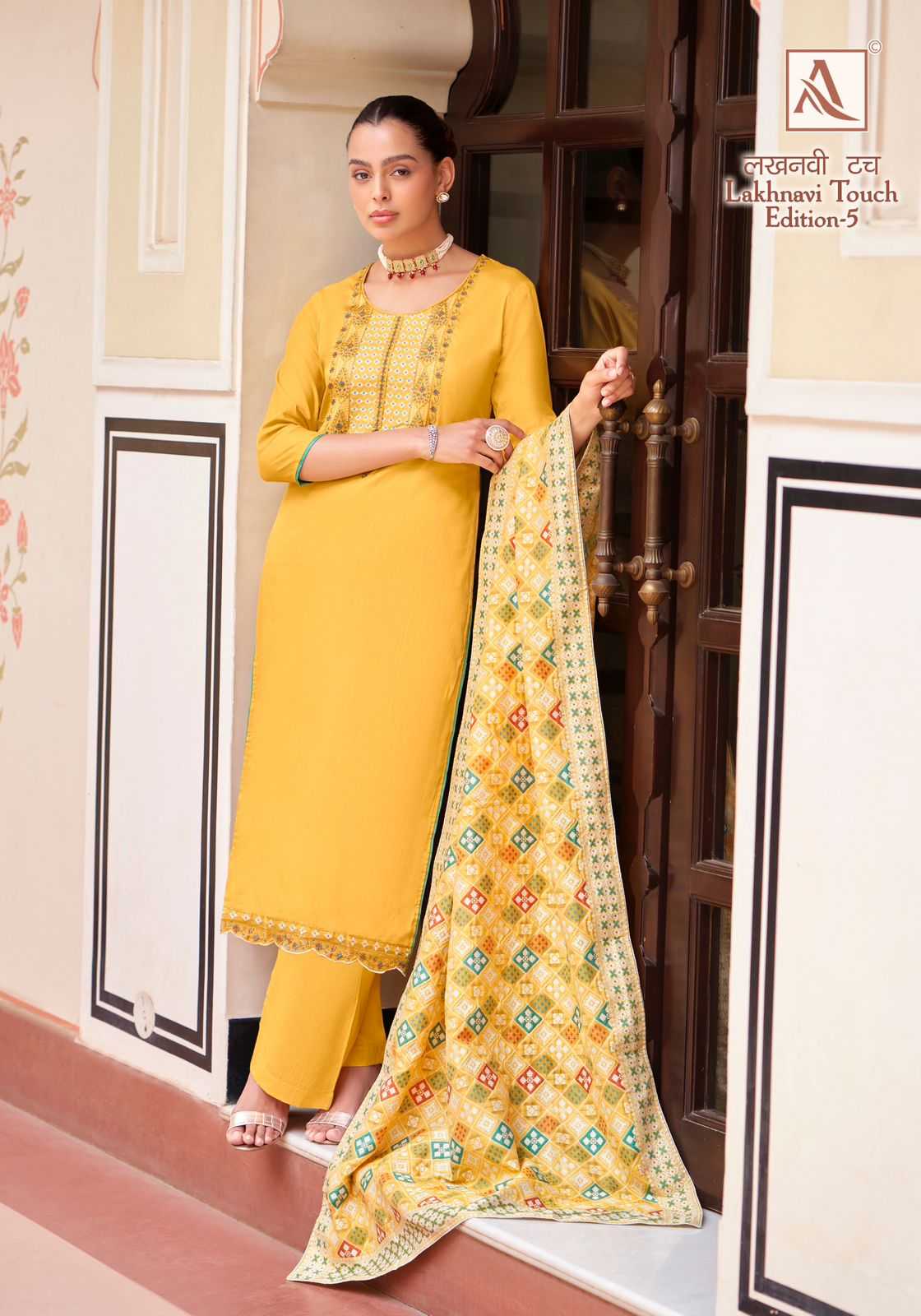 ALOK SUIT PRESENTS LAKHNAVI TOUCH VOL 5 STYLISH ZAM COTTON SALWAR KAMEEZ MATERIAL