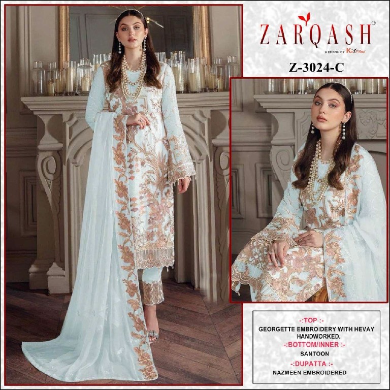 Zarqash Z-3024 Wholesale Indian Pakistani Concept Suits