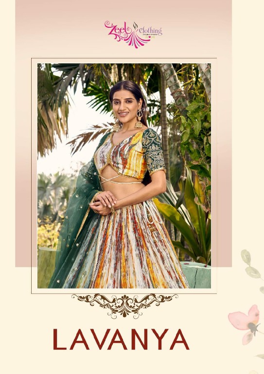 Zeel Clothing Lavanya Chinon Fabric Designer Lehengas