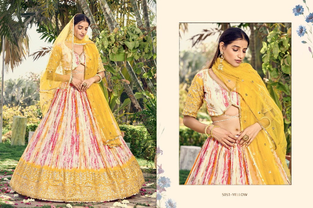 Zeel Clothing Lavanya Chinon Fabric Designer Lehengas