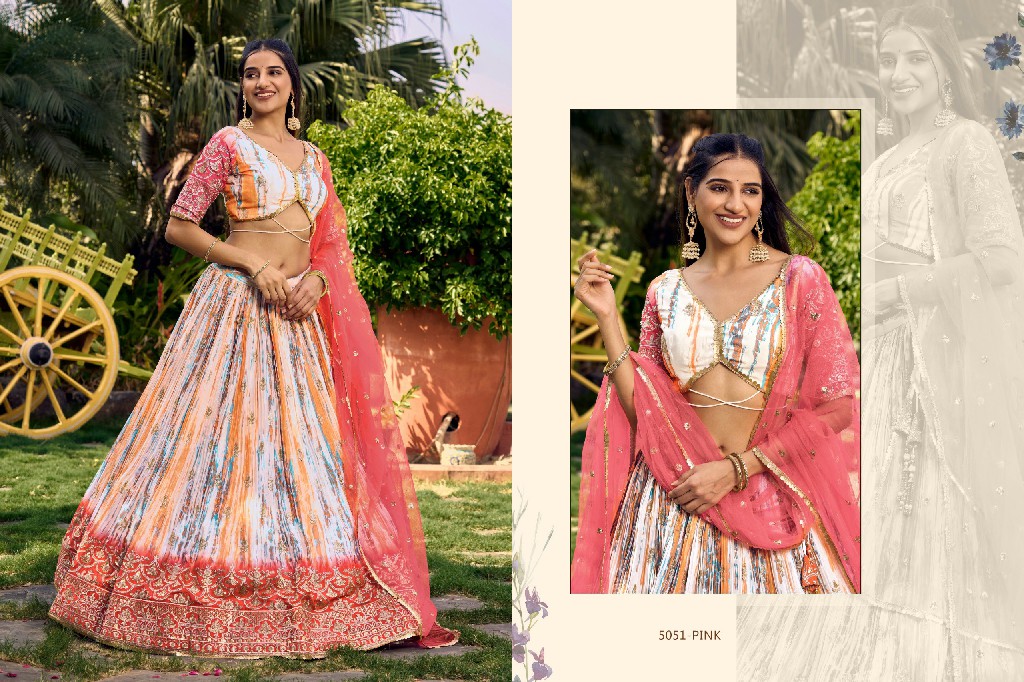 Zeel Clothing Lavanya Chinon Fabric Designer Lehengas