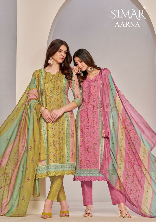 Glossy Simar Aarna Wholesale Pure Lawn Cotton With Embroidery Work Suits