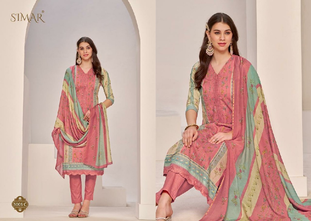 Glossy Simar Aarna Wholesale Pure Lawn Cotton With Embroidery Work Suits