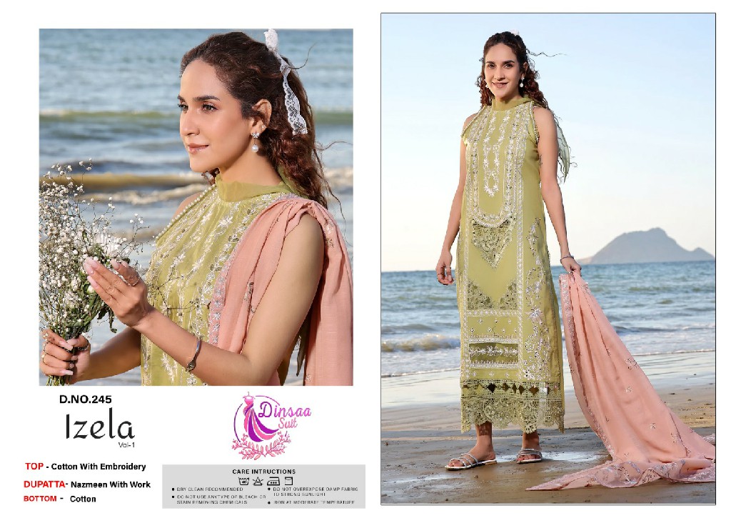 IZELA VOL 1 BY DINSAA SUIT FANCY HEAVY DESIGN PAKISTANI SALWAR KAMEEZ