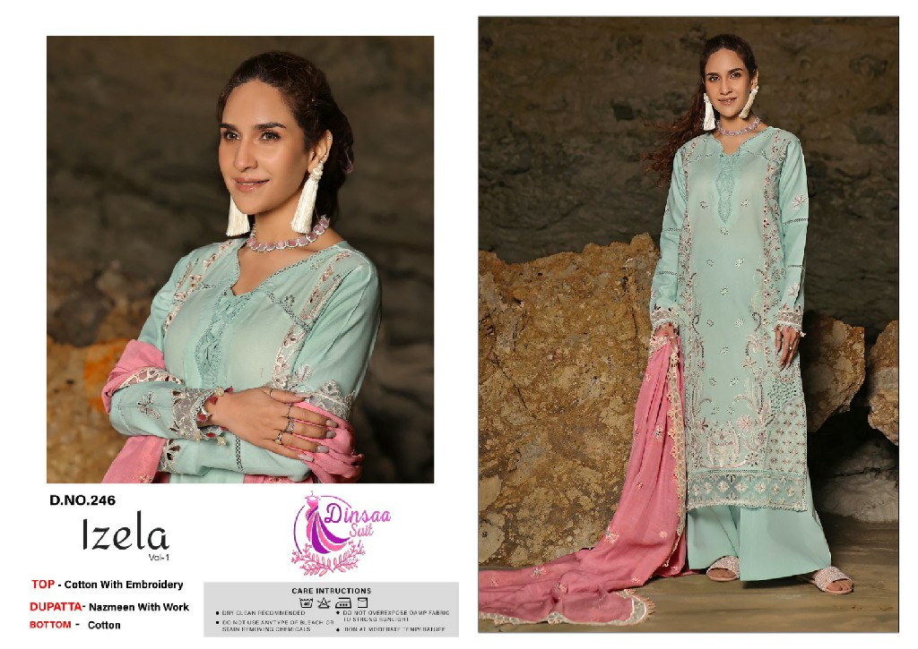 IZELA VOL 1 BY DINSAA SUIT FANCY HEAVY DESIGN PAKISTANI SALWAR KAMEEZ