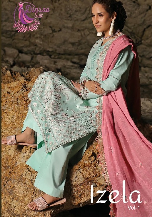 IZELA VOL 1 BY DINSAA SUIT FANCY HEAVY DESIGN PAKISTANI SALWAR KAMEEZ