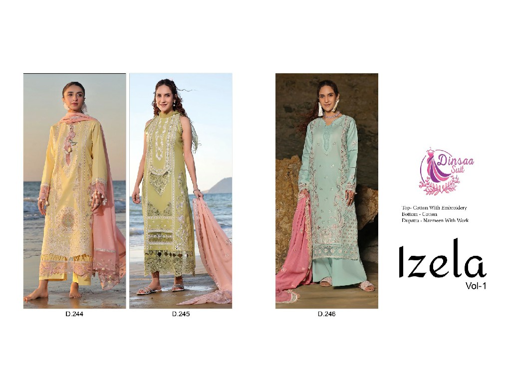 IZELA VOL 1 BY DINSAA SUIT FANCY HEAVY DESIGN PAKISTANI SALWAR KAMEEZ