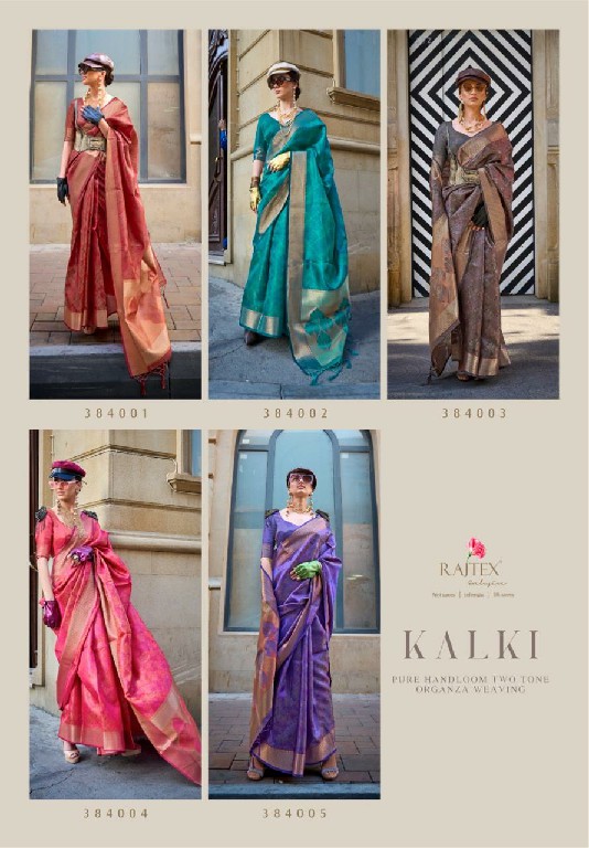 Rajtex Kalki Wholesale Handwoven Two Tone Organza Function Wear Sarees