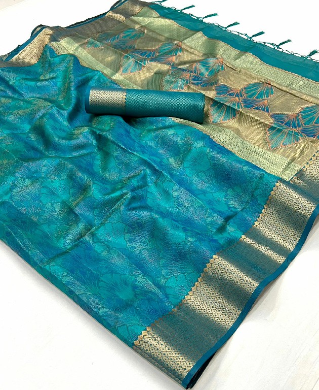 Rajtex Kalki Wholesale Handwoven Two Tone Organza Function Wear Sarees