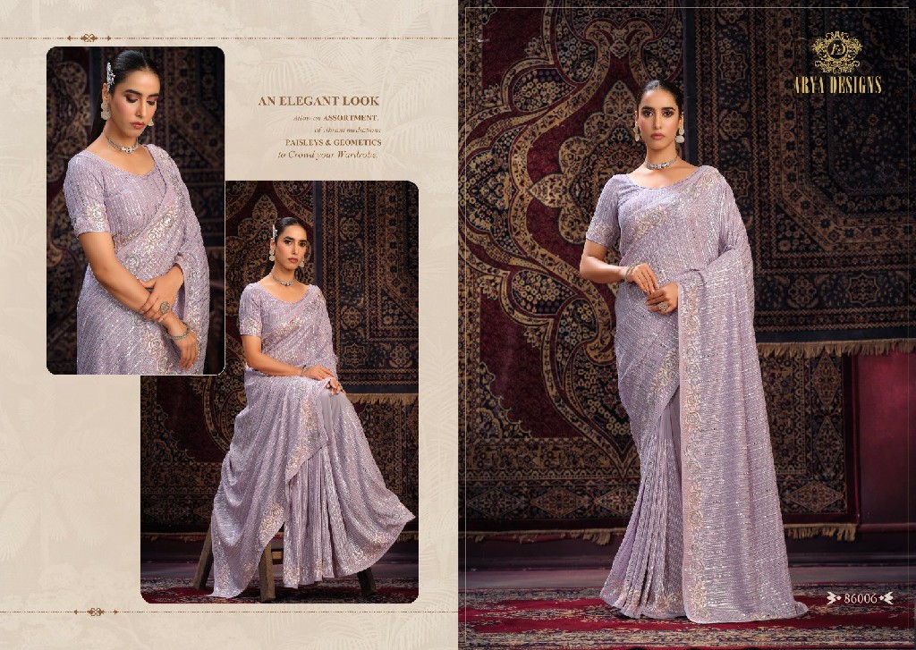 Arya Swarna Vol-8 wholesale Designer Saree Sequence Work Sarees