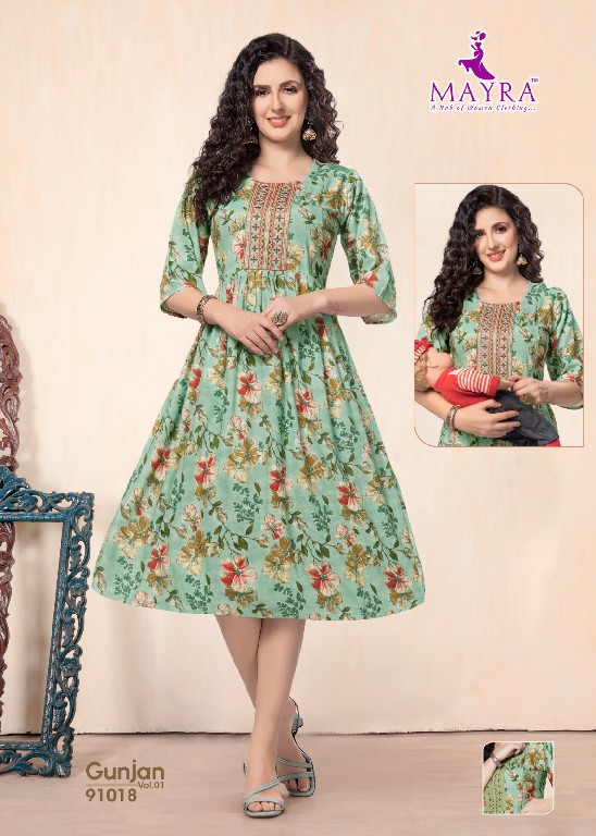 Mayra Gunjan Vol-1 Wholesale Pure Reyon Short Flair Kurtis