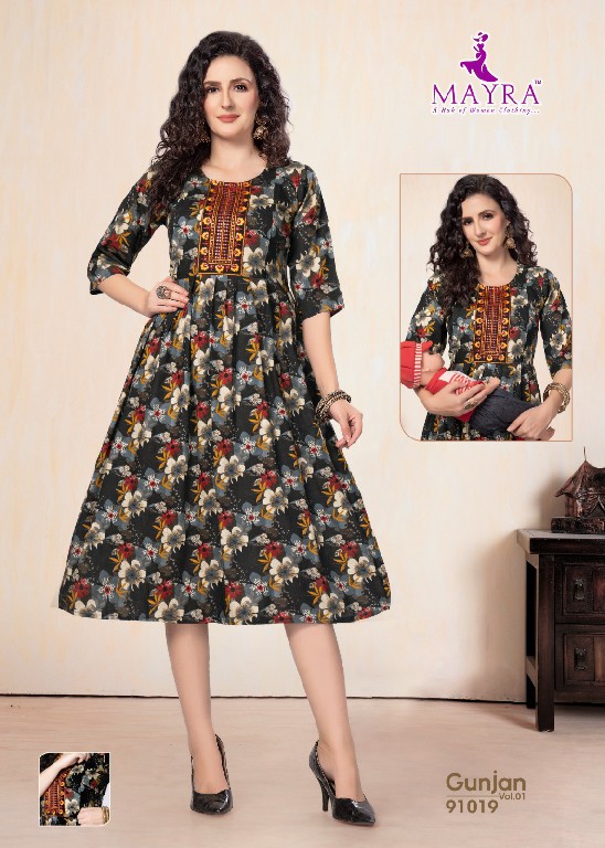 Mayra Gunjan Vol-1 Wholesale Pure Reyon Short Flair Kurtis