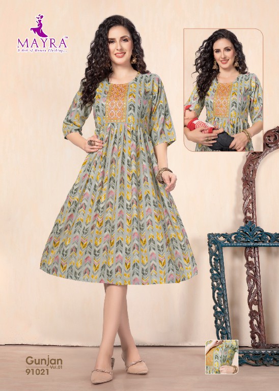 Mayra Gunjan Vol-1 Wholesale Pure Reyon Short Flair Kurtis