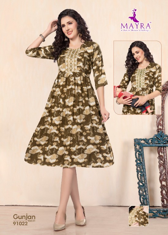 Mayra Gunjan Vol-1 Wholesale Pure Reyon Short Flair Kurtis