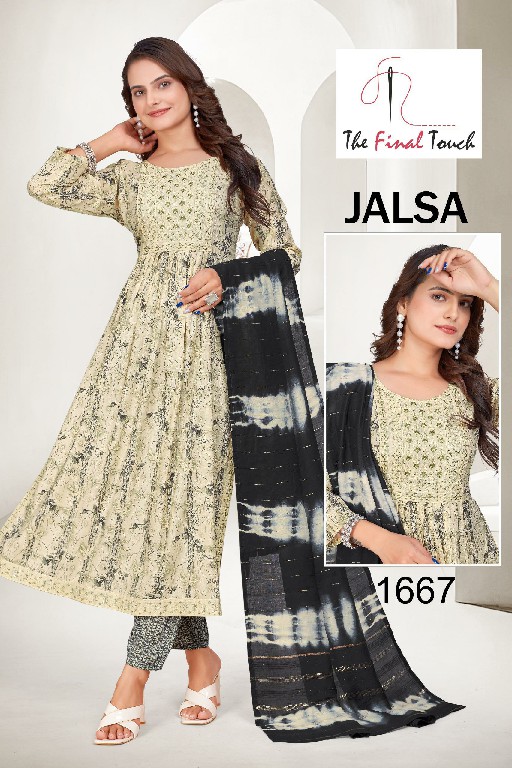 The Final Touch Jalsa Wholesale Capsule Print Anarkali Tops With Pant And Dupatta