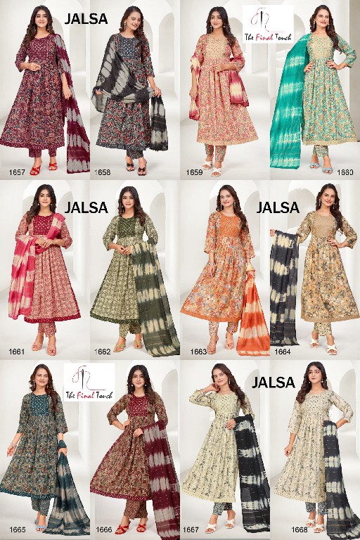 The Final Touch Jalsa Wholesale Capsule Print Anarkali Tops With Pant And Dupatta