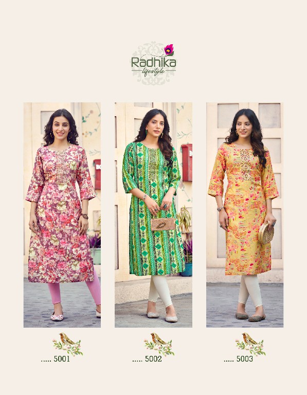 RADHIKA LIFESTYLE CHARMING VOL 5 READYMADE STRAIGHT KURTI CATALOG