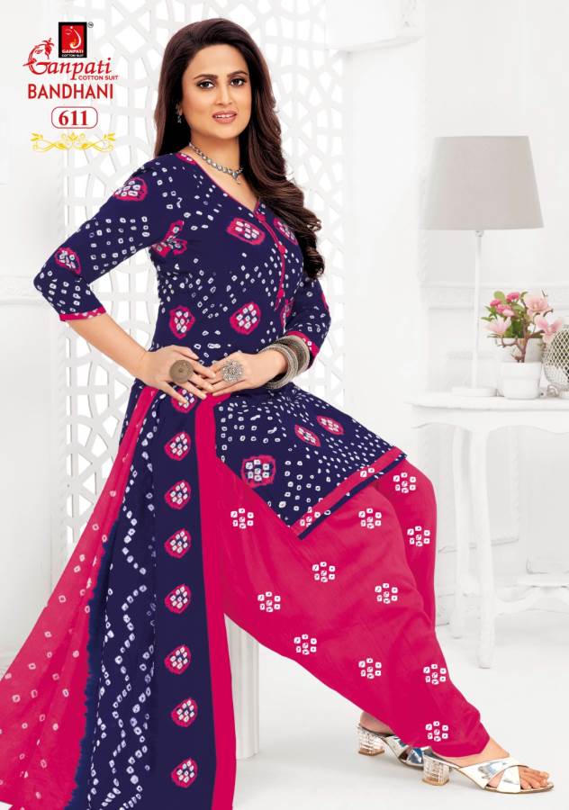 Ganpati Bandhej Vol-6 Wholesale Cotton Printed Patiala Dress Material