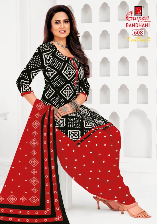 Ganpati Bandhej Vol-6 Wholesale Cotton Printed Patiala Dress Material