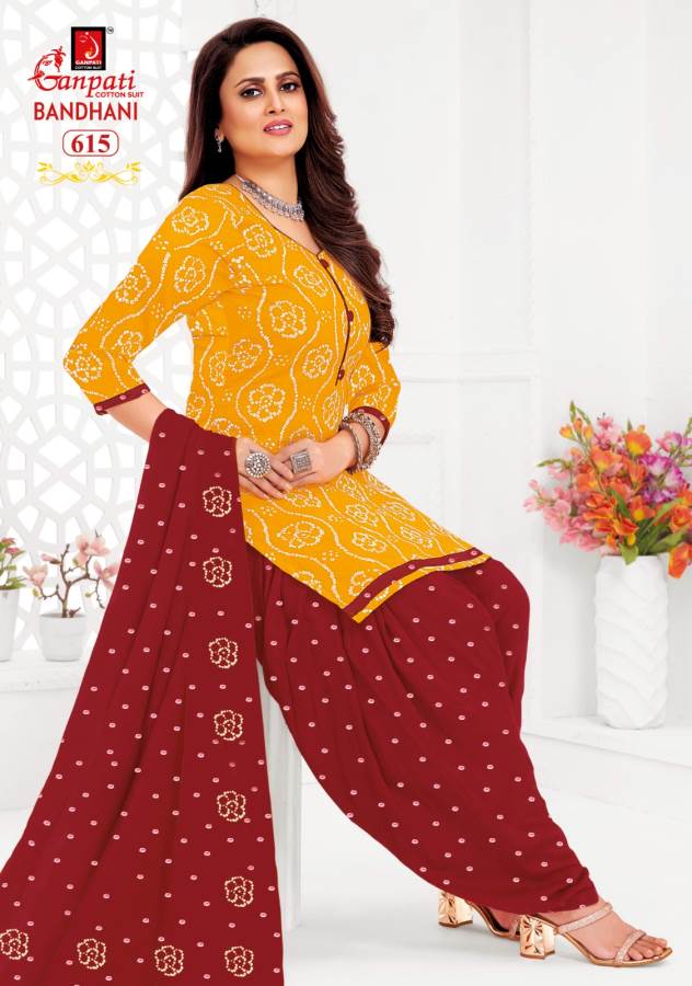 Ganpati Bandhej Vol-6 Wholesale Cotton Printed Patiala Dress Material