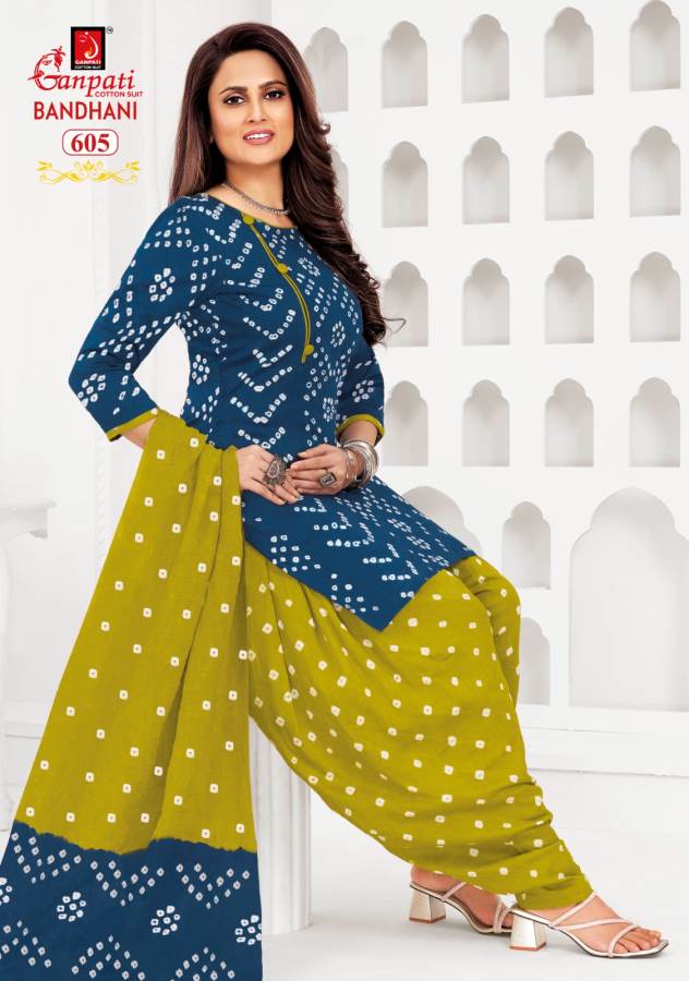 Ganpati Bandhej Vol-6 Wholesale Cotton Printed Patiala Dress Material