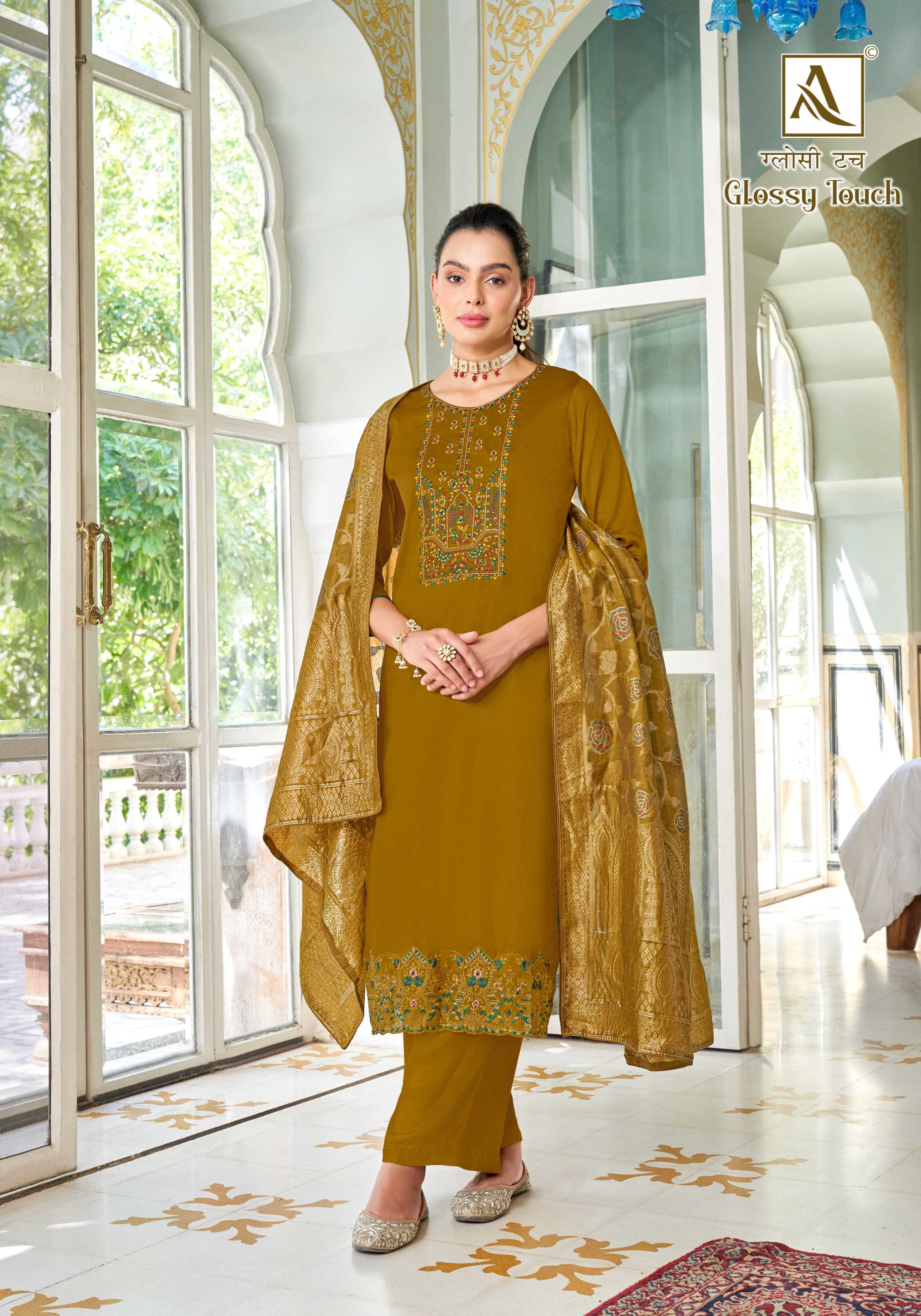 ALOK SUIT PRESENTS GLOSSY TOUCH AMAZING LOOK FANCY SALWAR SUIT MATERIAL