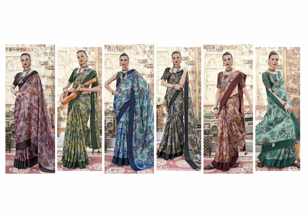 VALLABHI PRINTS PRESENTS PLEASANT VOL 2 STYLISH BRASSO FLORAL PRINTED SAREE SUPPLIER