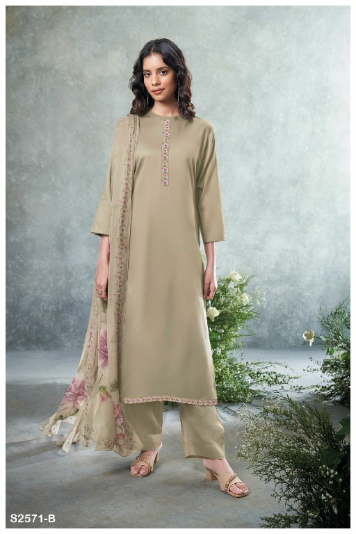Ganga Prachi S2571 Wholesale Premium Cotton With Neck Embroidery Suits
