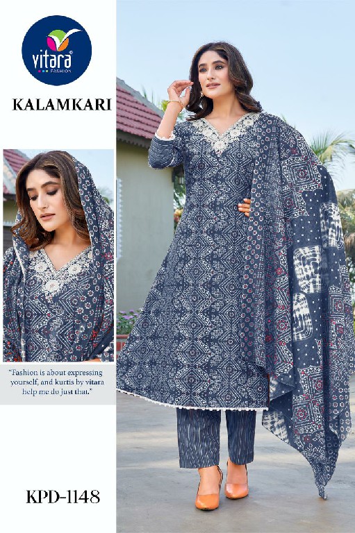 Vitara Kalamkari Wholesale Readymade Three Piece Salwar Suits