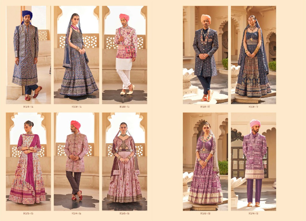 Rewaa Meera Mohan Wholesale Designer Women Lehengas With Mens Sherwani