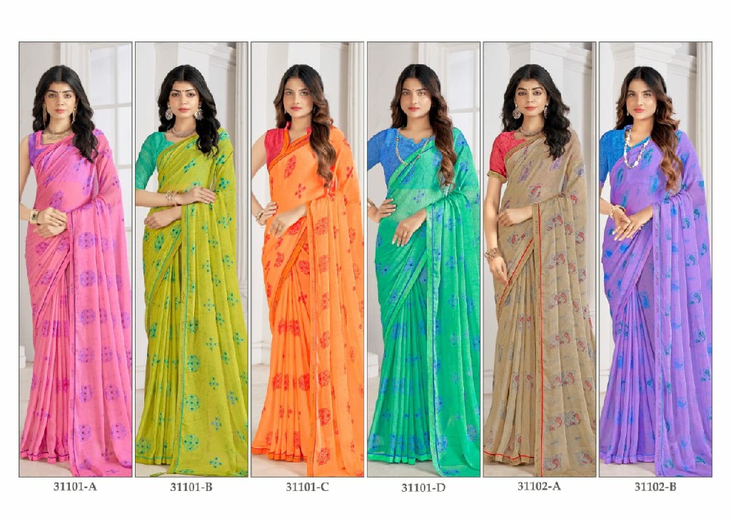 VANILLA VOL 5 BY RUCHI ADORABLE FANCY CHIFFON SAREE WHOLESALER