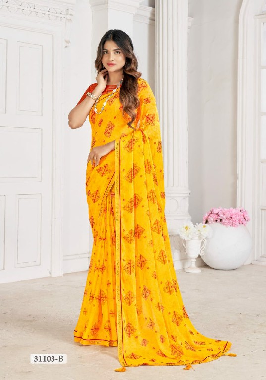 VANILLA VOL 5 BY RUCHI ADORABLE FANCY CHIFFON SAREE WHOLESALER