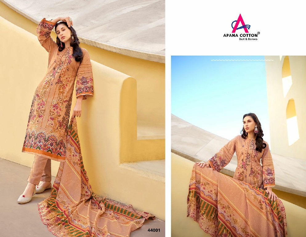 Apna Cotton Razia Sultan Vol-44 Wholesale Pure Cotton Dress Material