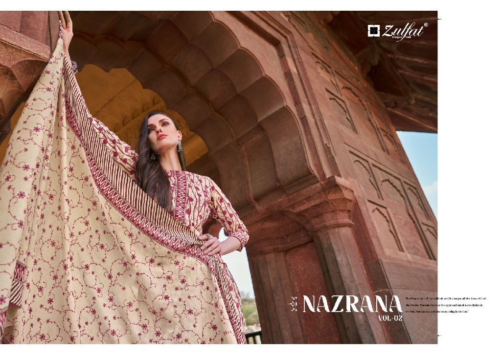 Zulfat Nazrana Vol-2 Wholesale Pure Cotton With Exclusive Print Dress Material