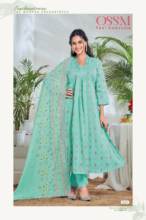 OSSM SUMMER SHADES HIT ETHNIC STYLE ALINE V-NECK FULL STITCH COTTON SALWAR SUIT