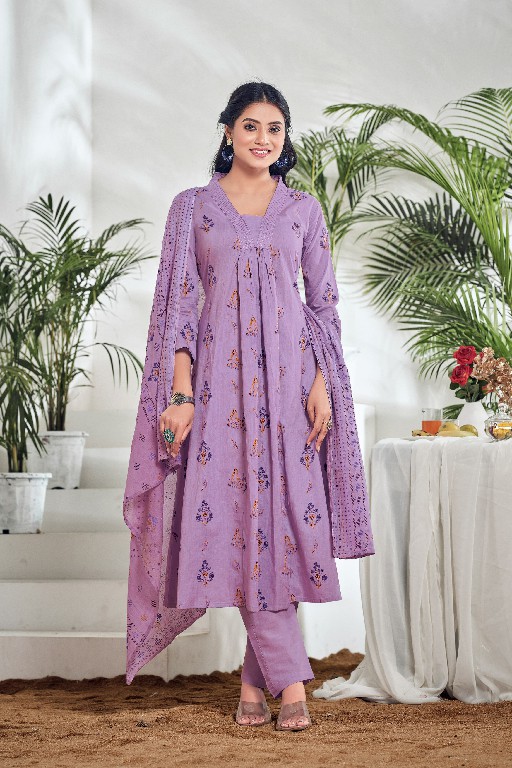 OSSM SUMMER SHADES HIT ETHNIC STYLE ALINE V-NECK FULL STITCH COTTON SALWAR SUIT