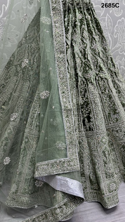 Anjani Art 2685 Wholesale Velvet Designer Lehengas Choli
