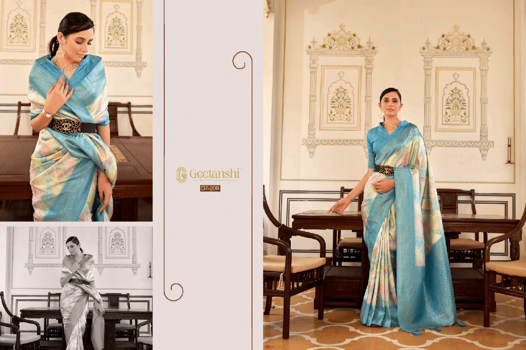 Geetanshi Sachita Wholesale Softy Nylon Function Wear Sarees