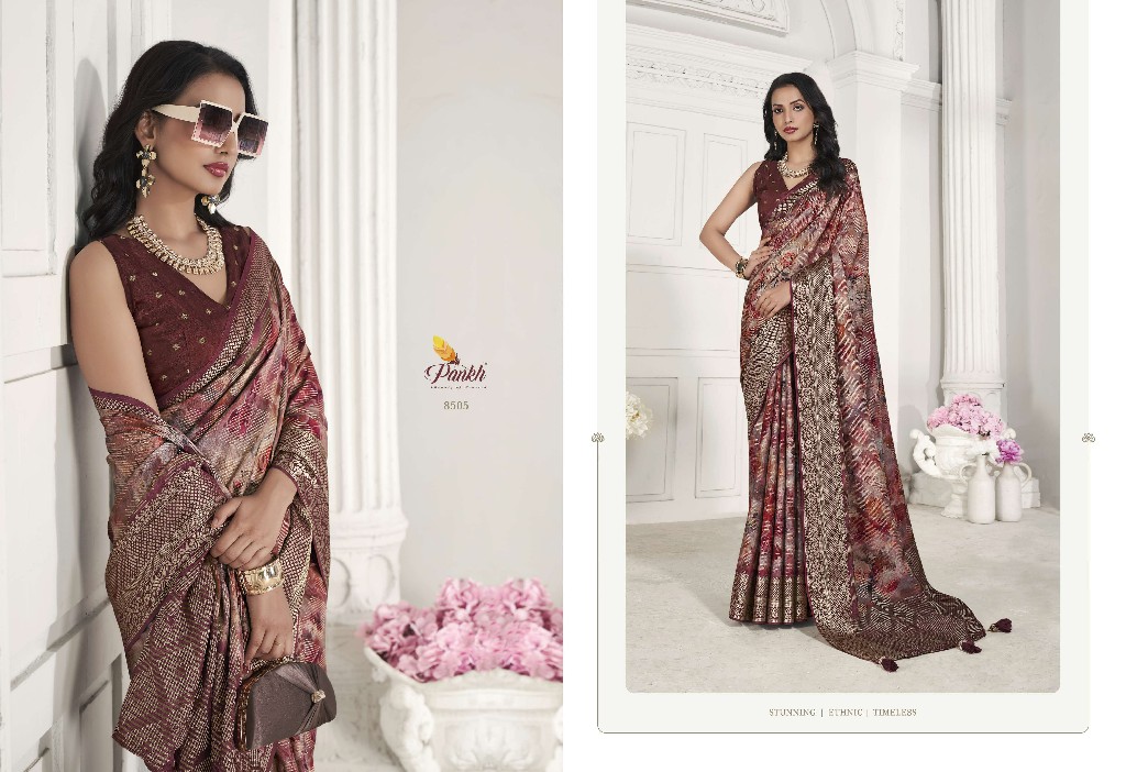 Pankh Shreyanka Silk Wholesale Pure Viscose Katha Line Silk Sarees