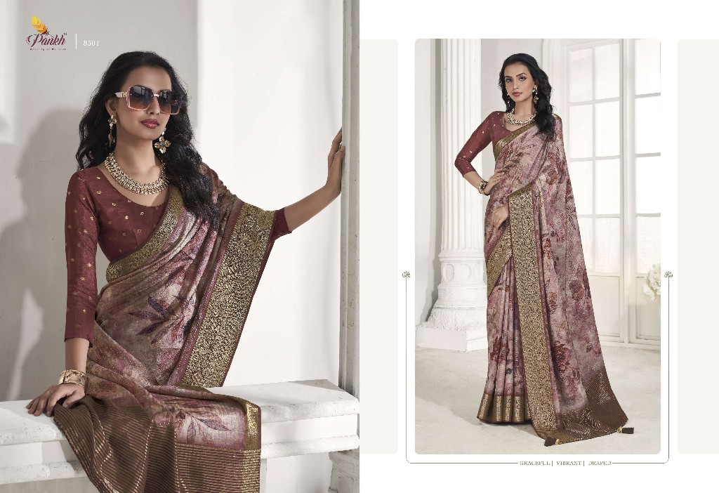 Pankh Shreyanka Silk Wholesale Pure Viscose Katha Line Silk Sarees