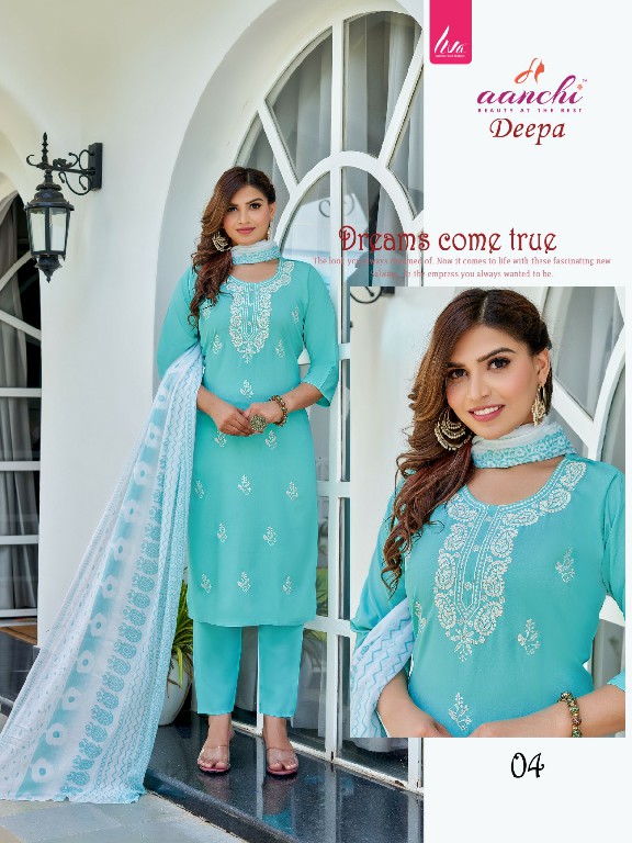 AANCHI KURTIS PRESENTS DEEPA FULL STITCH CASUAL WEAR RAYON SALWAR KAMEEZ