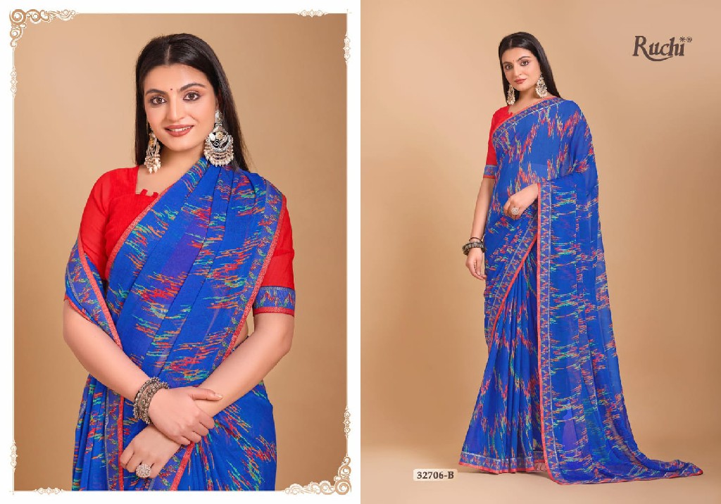 VANILLA VOL 7 BY RUCHI ADORABLE FANCY CHIFFON SAREE WHOLESALER