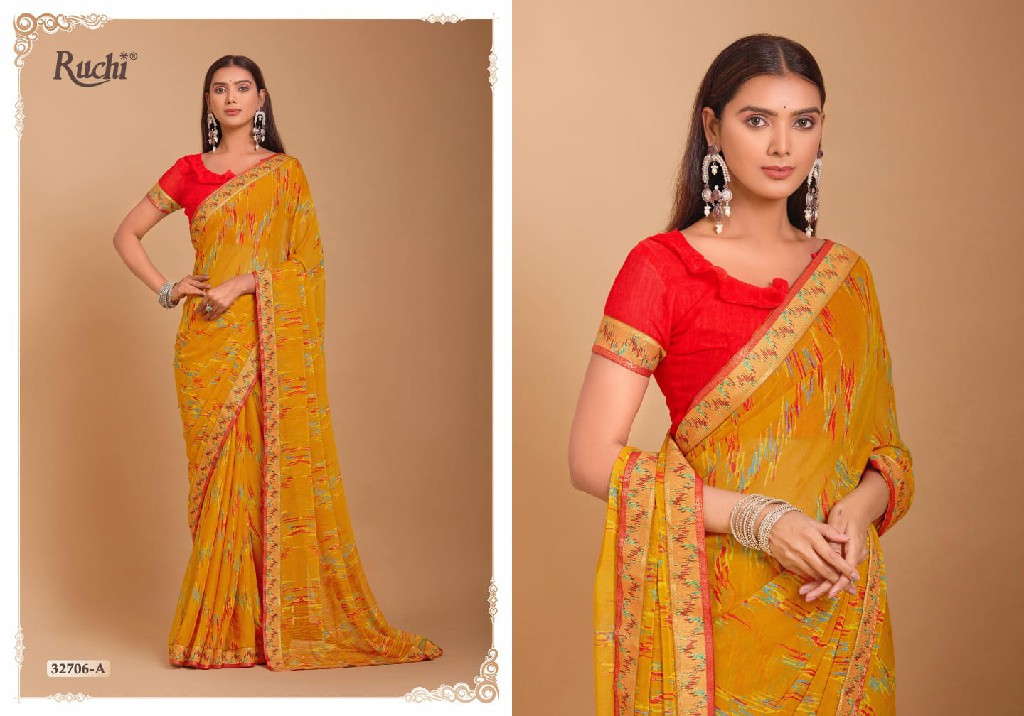 VANILLA VOL 7 BY RUCHI ADORABLE FANCY CHIFFON SAREE WHOLESALER