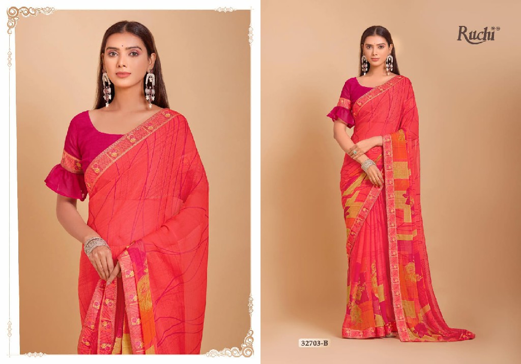 VANILLA VOL 7 BY RUCHI ADORABLE FANCY CHIFFON SAREE WHOLESALER