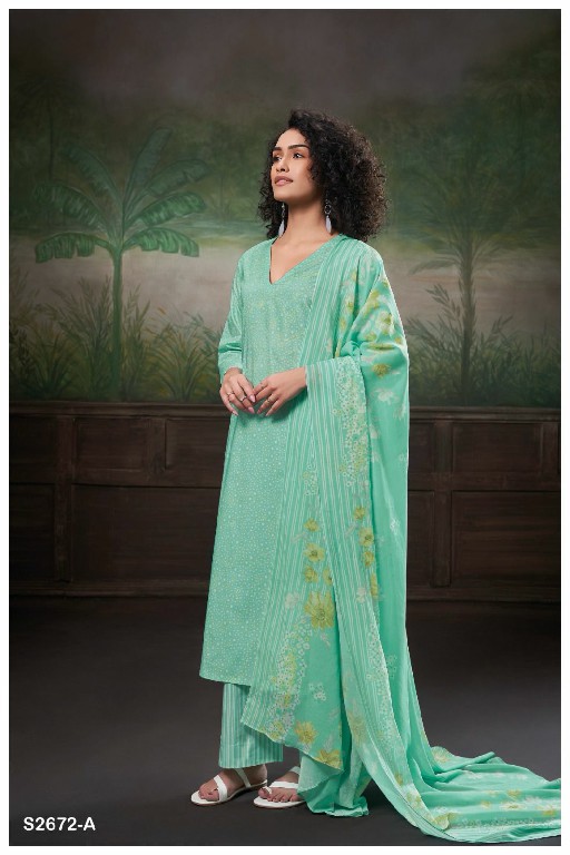 Ganga Aadishri S2672 Wholesale Premium Cotton Printed Dress