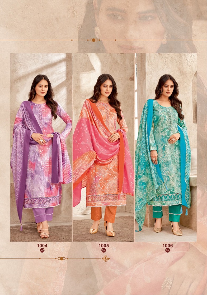 Suryajyoti Prachi Vol-1 Wholesale Jaam Satin And Neck Embroidery Dress Material