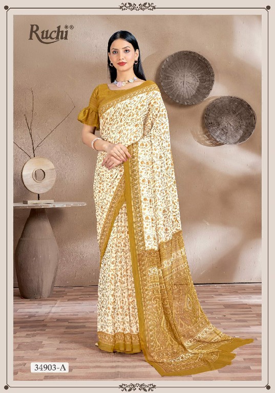 STAR CHIFFON VOL-161 BY RUCHI FESTIVAL WEAR FANCY CLASSY LOOK SAREE WHOLESALER