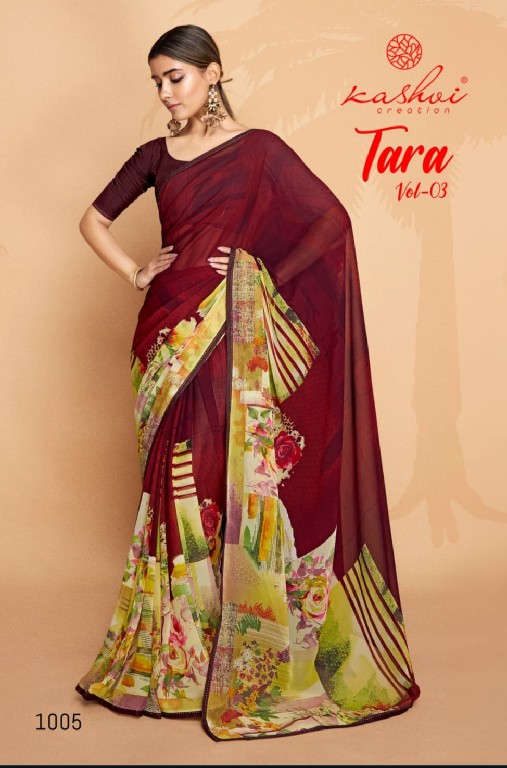 KASHVI CREATION TARA VOL 3 STYLISH WEIGHTLESS DESIGNER SWAROVSKI LACE SAREE EXPORTS